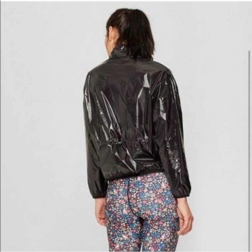 JoyLab Shiny Black Windbreaker Jacket NWT Size XXL - Picture 2 of 7